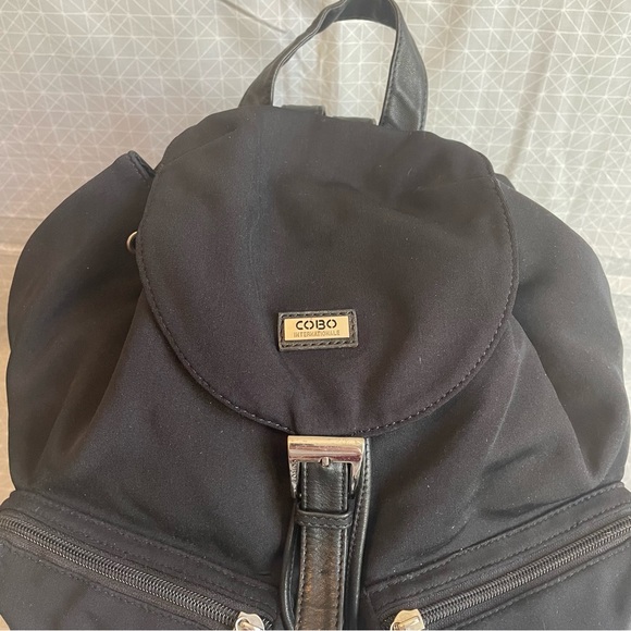 Cobo International Nylon & Leather Drawstring Backpack - Picture 2 of 11